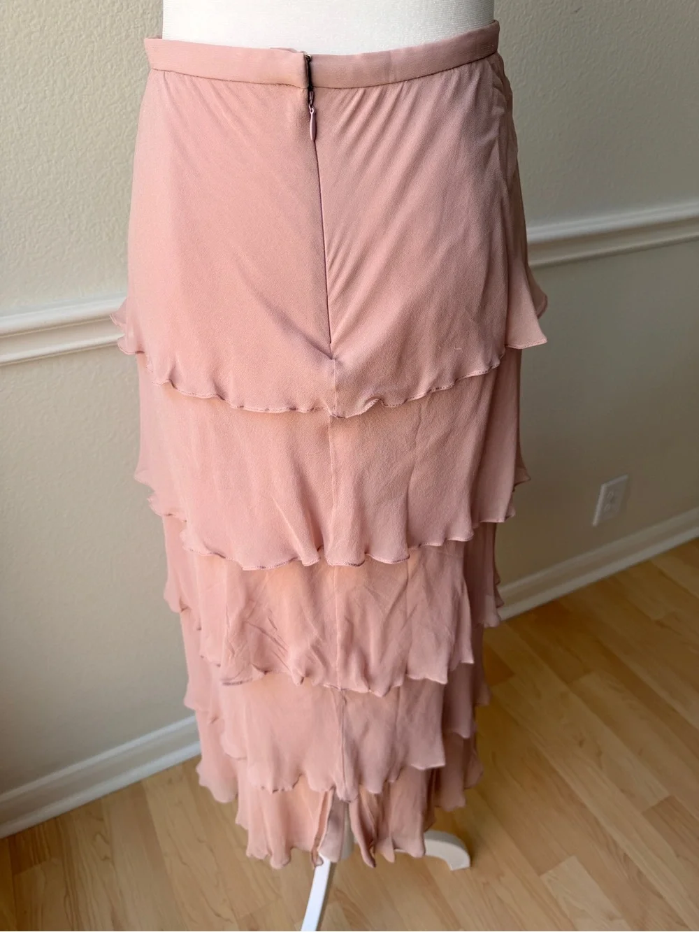 Vintage‎ Lourdes Chavez Silk Fairycore Beaded Top & Tiered Maxi Skirt Set
